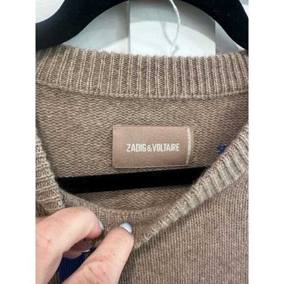 Zadig & Voltaire Markus Cashmere Star Intarsia Pullover Sweater Size S - Picture 6 of 8